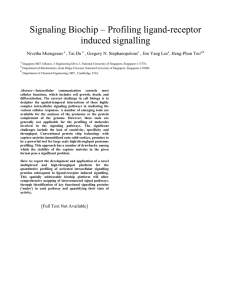 Signaling Biochip – Profiling ligand-receptor induced signalling  Nivetha Murugesan