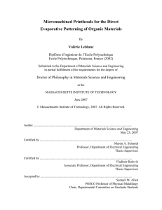 Micromachined Printheads for the Direct Evaporative Patterning of Organic Materials Valérie Leblanc
