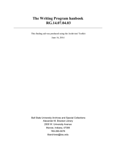 The Writing Program hanbook RG.14.07.04.03