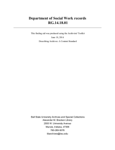 Department of Social Work records RG.14.18.01