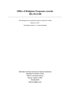 Office of Religious Programs records RG.10.12.00