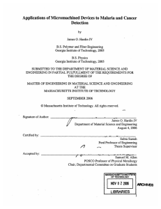 Applications  of Micromachined Devices  to Malaria and Cancer Detection