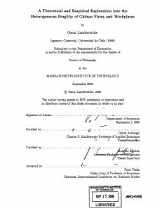 A  Theoretical  and  Empirical Exploration  into ... Heterogeneous  Fragility of  Chilean  Firms  and...