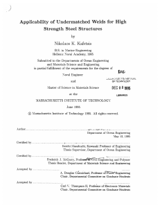 Applicability  of  Undermatched  Welds  for ... Strength  Steel  Structures Nikolaos  K.  Kafetsis by