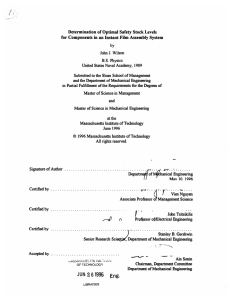 Determination of Optimal Safety  Stock Levels by J.