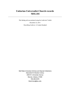 Unitarian Universalist Church records MSS.101