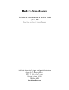 Hurley C. Goodall papers