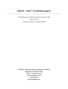John K. &#34;Jack&#34; Carmichael papers
