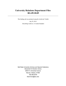 University Relations Department Files RG.09.20.05