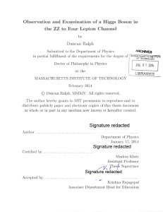 Observation  and  Examination  of  a ... the  ZZ  to  Four  Lepton ... Duncan  Ralph