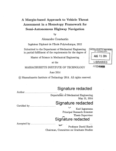 A  Margin-based  Approach  to  Vehicle ... Assessment  in  a  Homotopy  Framework ... Semi-Autonomous  Highway  Navigation