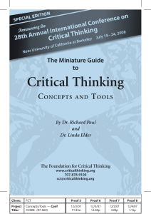 Critical Thinking  C t