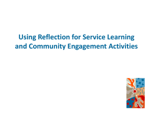 Using Reflection for Service Learning and Community Engagement Activities
