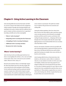 Chapter 8 - Using Active Learning in the Classroom