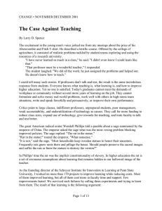 The Case Against Teaching