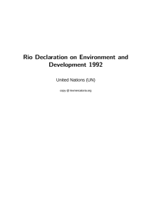 Rio Declaration on Environment and Development 1992 United Nations (UN) lexmercatoria.org