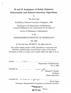 Polynomials  and Related  Insertion Algorithms