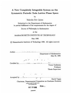 A New  Completely  Integrable System  on ... Symmetric Periodic  Toda Lattice Phase  Space