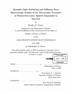 Dynamic  Light  Scattering  and Diffusing  Wave