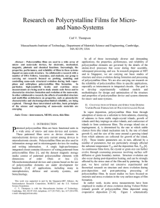 Research on Polycrystalline Films for Micro- and Nano-Systems