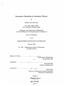 Geometric  Identities  in  Invariant Theory by