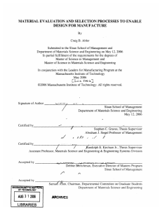 MATERIAL EVALUATION  AND  SELECTION  PROCESSES  TO... DESIGN  FOR MANUFACTURE