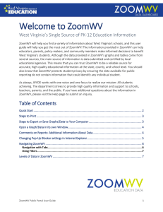 Welcome to ZoomWV West Virginia’s Single Source of PK-12 Education Information