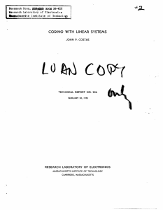 Lo COM CODING  WITH  LINEAR  SYSTEMS COSTAS