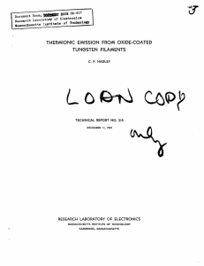 co9)n THERMIONIC  EMISSION  FROM  OXIDE-COATED TUNGSTEN  FILAMENTS