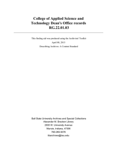 College of Applied Science and Technology Dean's Office records RG.22.01.03