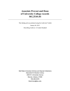 Associate Provost and Dean of University College records RG.25.01.01