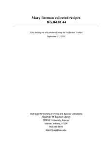 Mary Beeman collected recipes RG.04.01.44