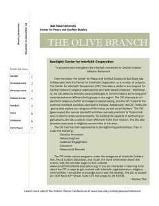 THE OLIVE BRANCH Spotlight: Center for Interfaith Cooperation