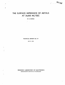 cO· IMPEDANCE  OF  METALS THE  SURFACE 4,000  MC/SEC