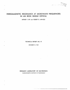 RESONANCE  AT  MICROWAVE FERROMAGN FREQUENCIES
