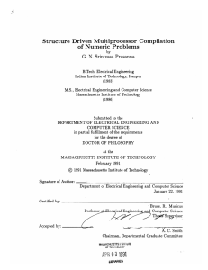 Structure Driven  Multiprocessor  Compilation of  Numeric  Problems