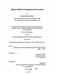 Optical Soliton  Propagation and Control Farzana Ibrahim Khatri 1990 1992