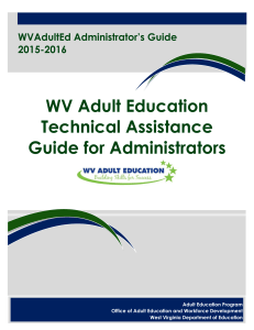 WV Adult Education Technical Assistance Guide for Administrators