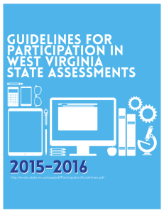 2015-2016 GUIDELINES FOR PARTICIPATION IN WEST VIRGINIA