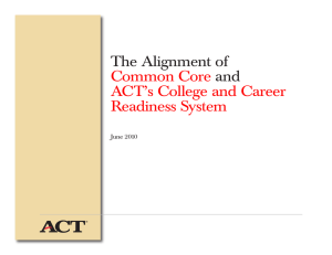 The Alignment of and Common Core ACT’s College and Career