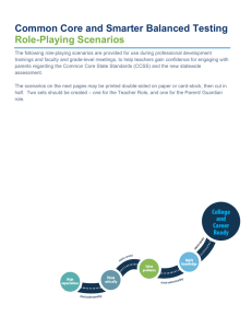 Common Core and Smarter Balanced Testing Role-Playing Scenarios