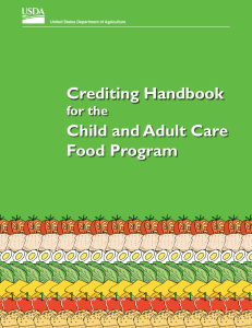 Crediting Handbook Child and Adult Care Food Program for the