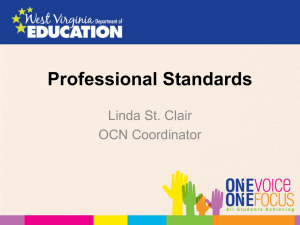 Professional Standards Linda St. Clair OCN Coordinator