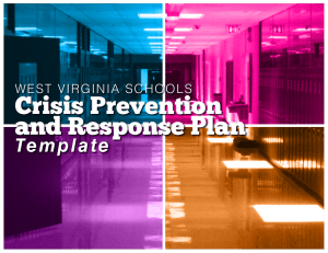 Crisis Prevention and Response Plan Template WEST VIRGINIA SCHOOLS