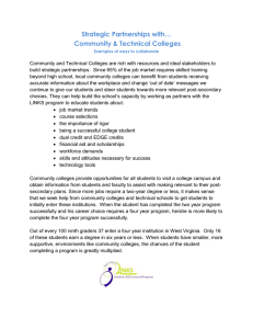 Strategic Partnerships with… Community &amp; Technical Colleges
