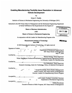Enabling  Manufacturing  Flexibility Issue  Resolution in Advanced