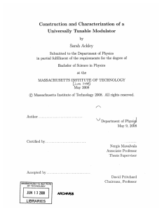 Construction  and  Characterization of  a Sarah  Ackley