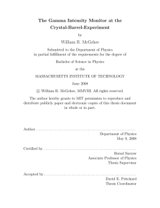 The Gamma Intensity Monitor at the Crystal-Barrel-Experiment William R. McGehee