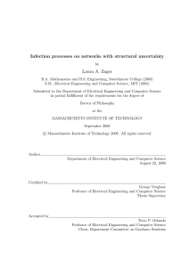 Infection processes on networks with structural uncertainty Laura A. Zager