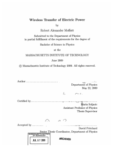 Wireless  Transfer of  Electric  Power by